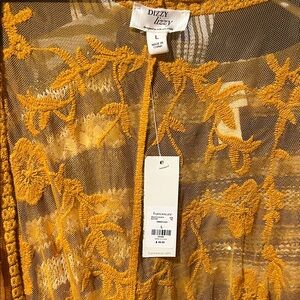 Free People Gold Embroidered Swim Coverup